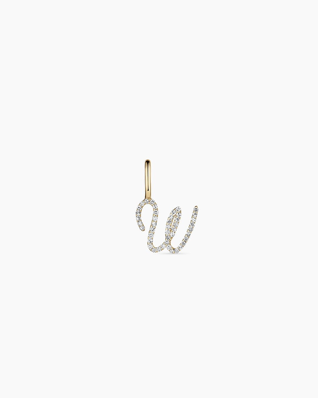 Diamond Script Alphabet Charm