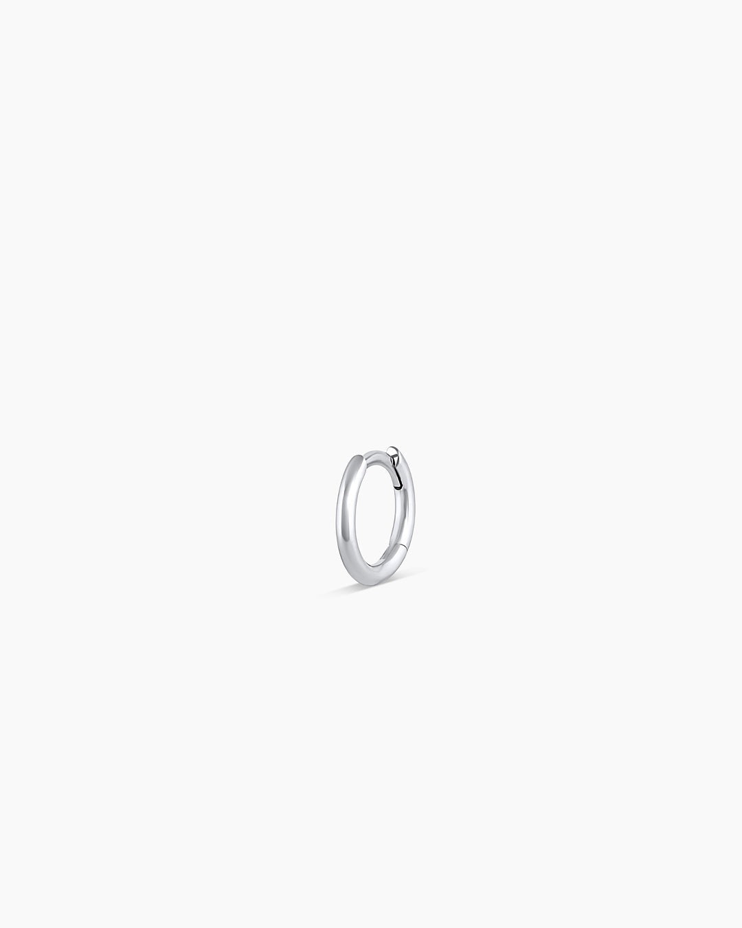 14K White Gold Classic Single Huggie