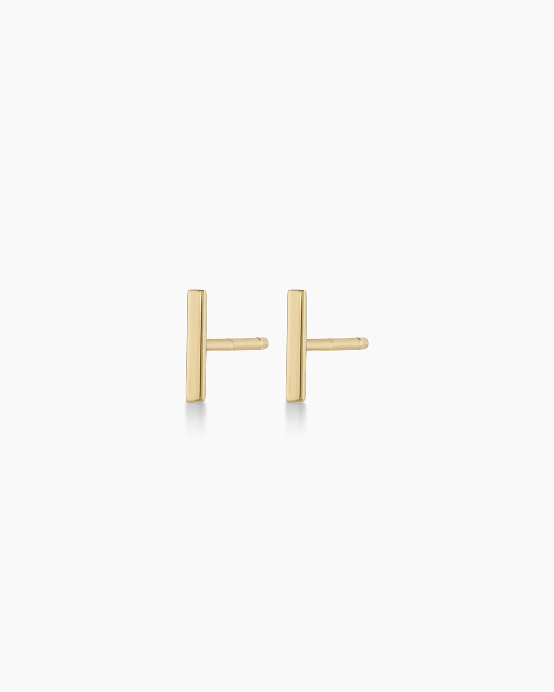 14K Gold Rose Bar Studs