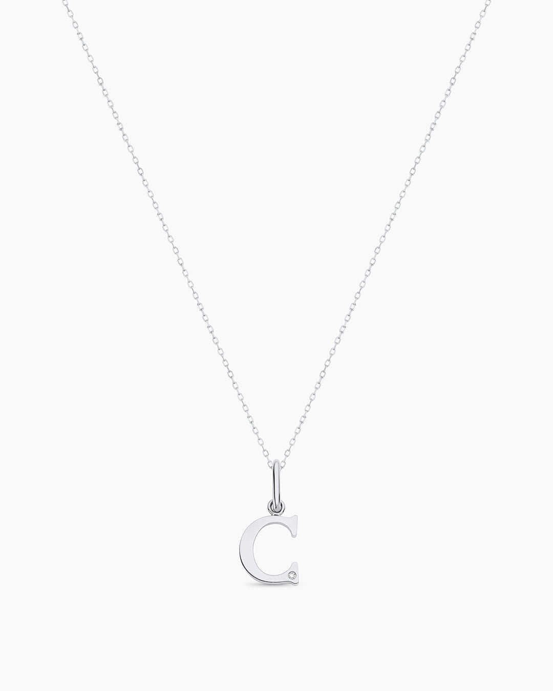 Diamond Vintage Alphabet Charm Necklace