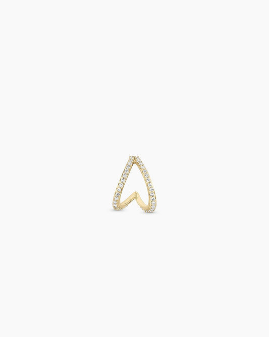 Diamond Pave Split Single Huggie