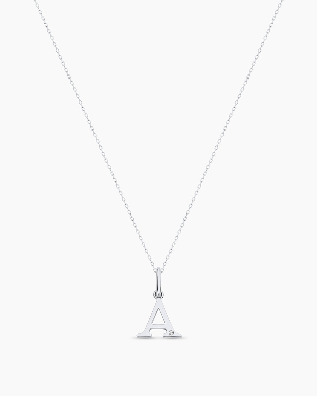 Diamond Vintage Alphabet Charm Necklace