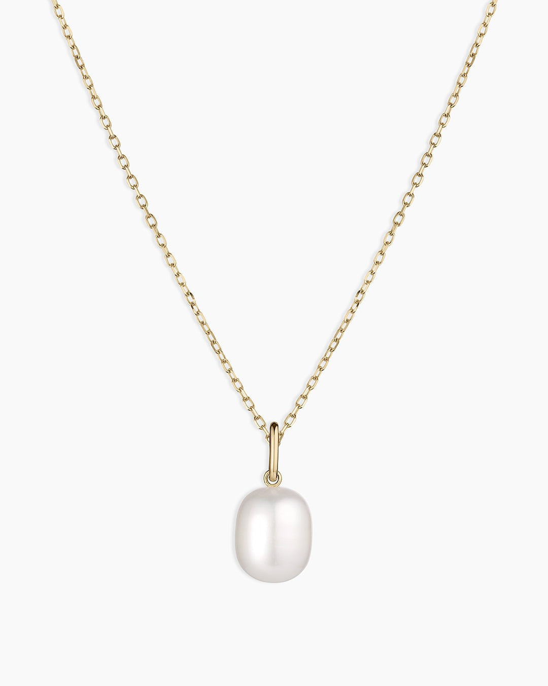 14K Gold Pearl Charm Necklace