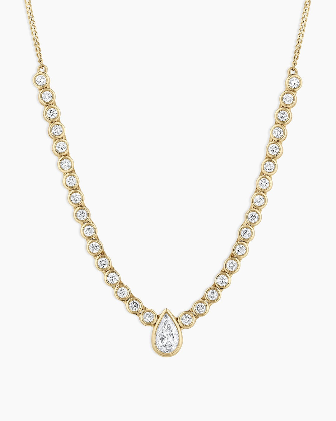 Lab Grown Diamond Pear Row Necklace