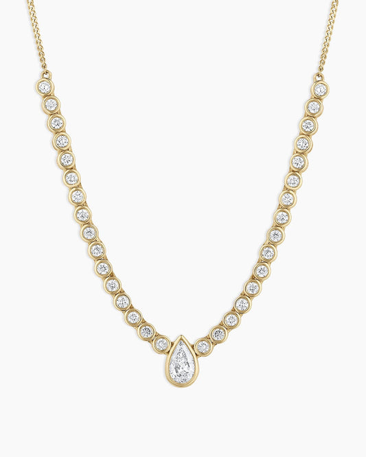 Lab Grown Diamond Pear Row Necklace