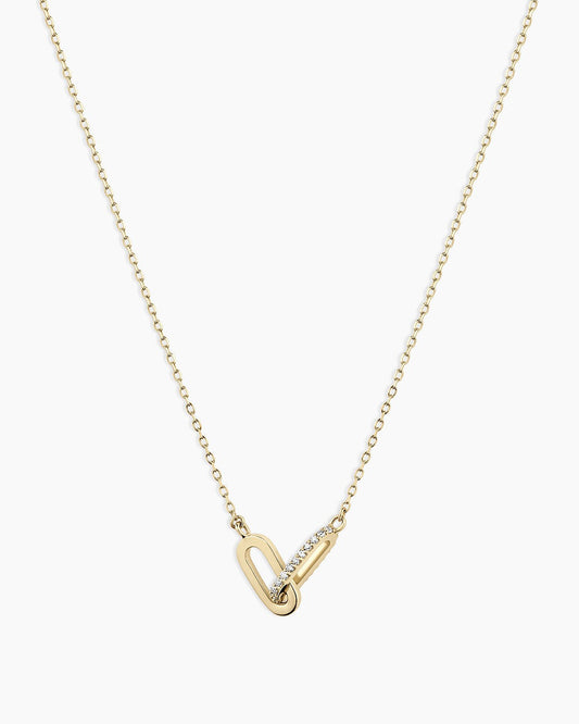 Diamond Bond Interlocking Link Necklace
