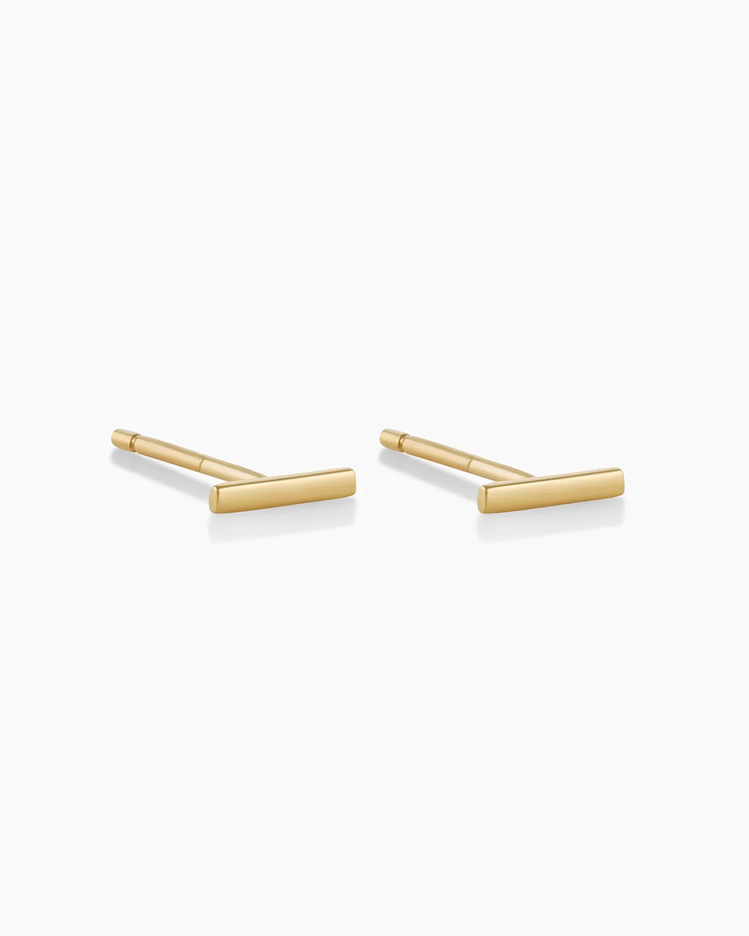 14K Gold Rose Bar Studs