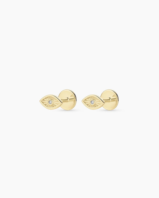 Diamond Evil Eye Flat Back Studs