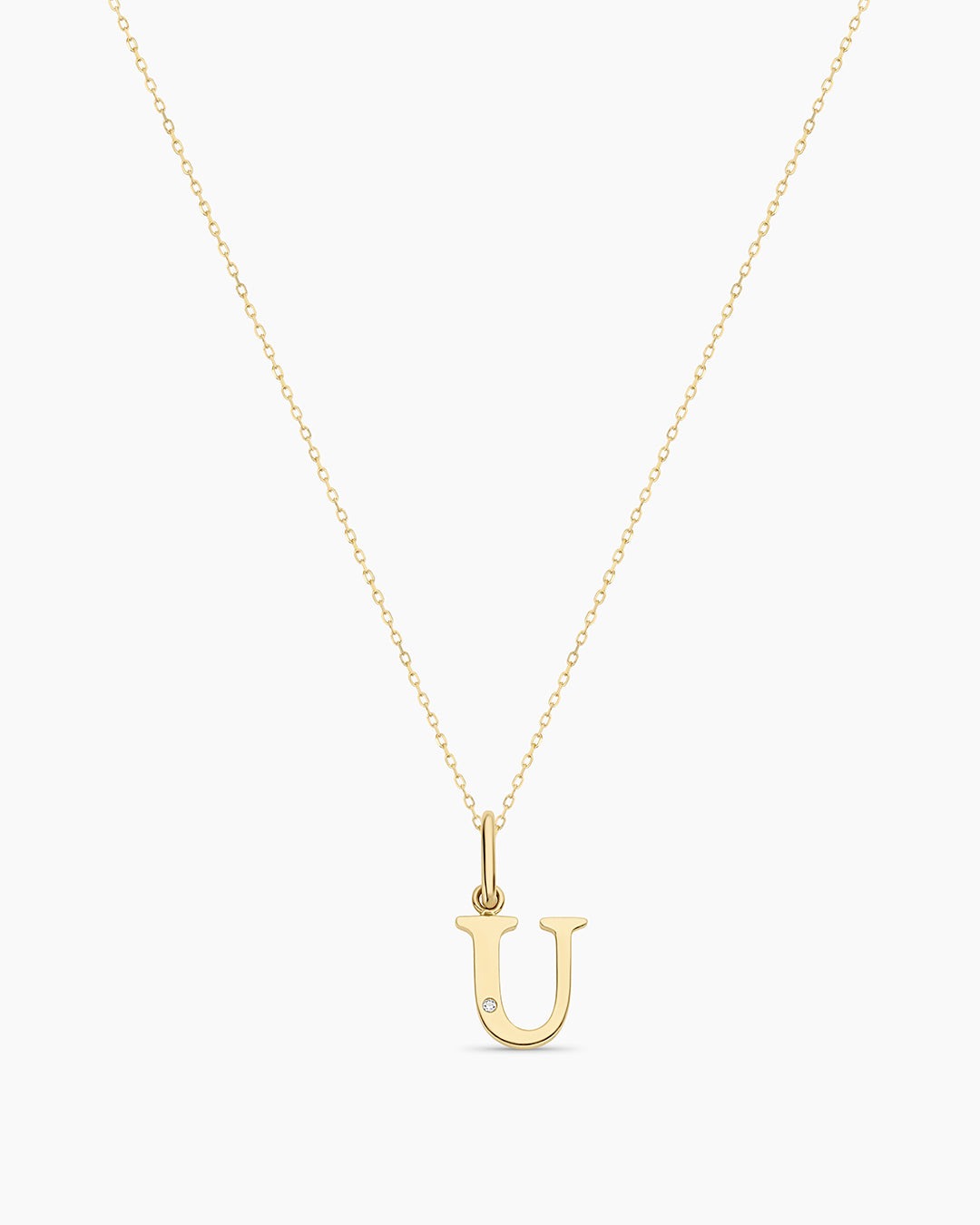 Diamond Vintage Alphabet Charm Necklace