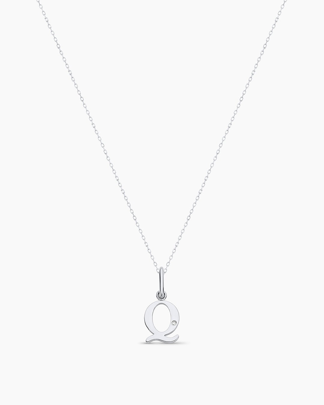 Diamond Vintage Alphabet Charm Necklace