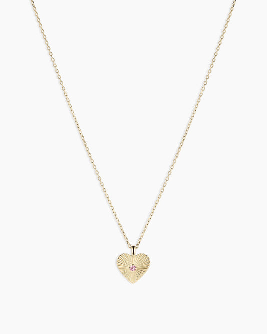 Pink Sapphire Vintage Heart Necklace