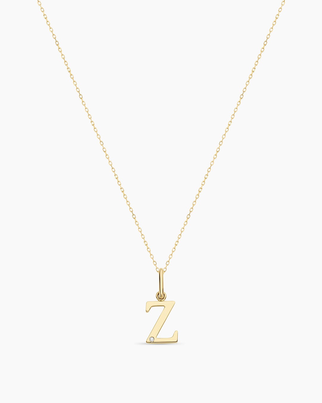 Diamond Vintage Alphabet Charm Necklace
