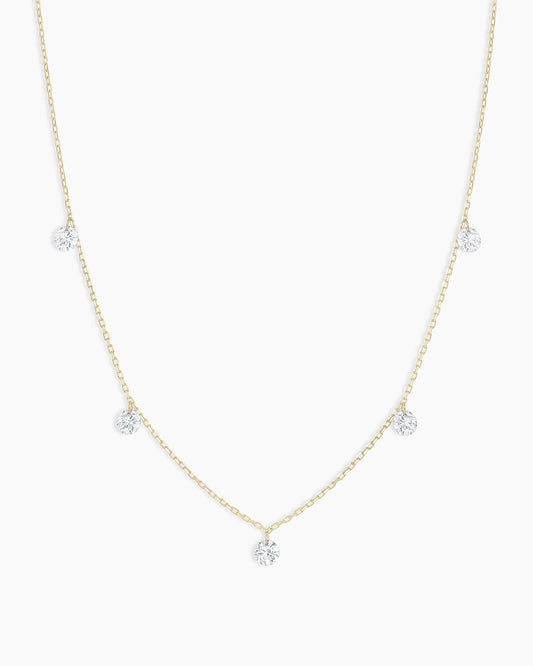 Floating Diamond Flutter Necklace