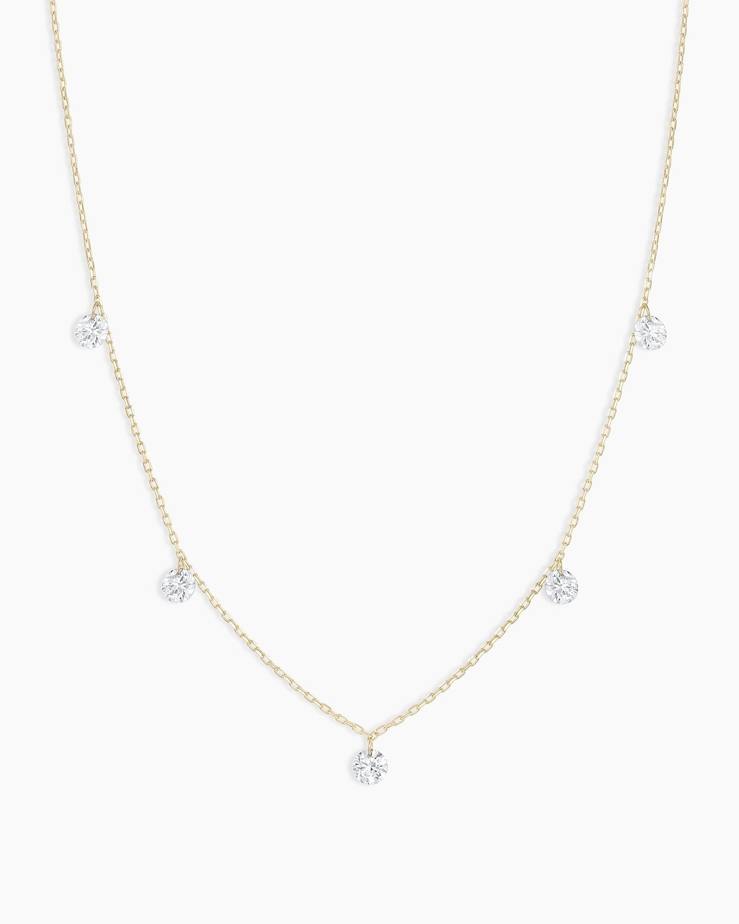 Floating Diamond Flutter Necklace