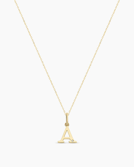 Diamond Vintage Alphabet Charm Necklace