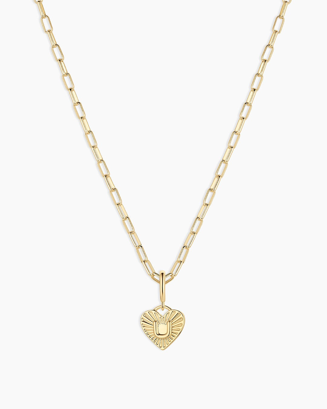 Vintage Heart Alphabet Charm Necklace