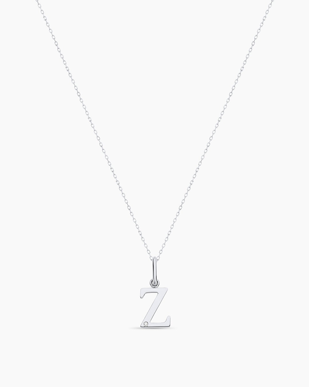 Diamond Vintage Alphabet Charm Necklace