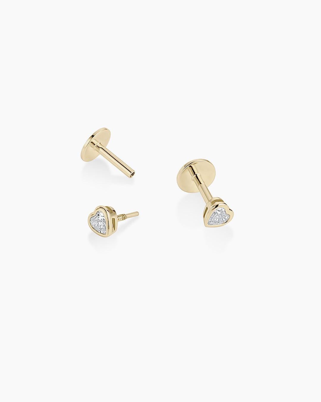 Lab Grown Diamond Heart Flat Back Studs