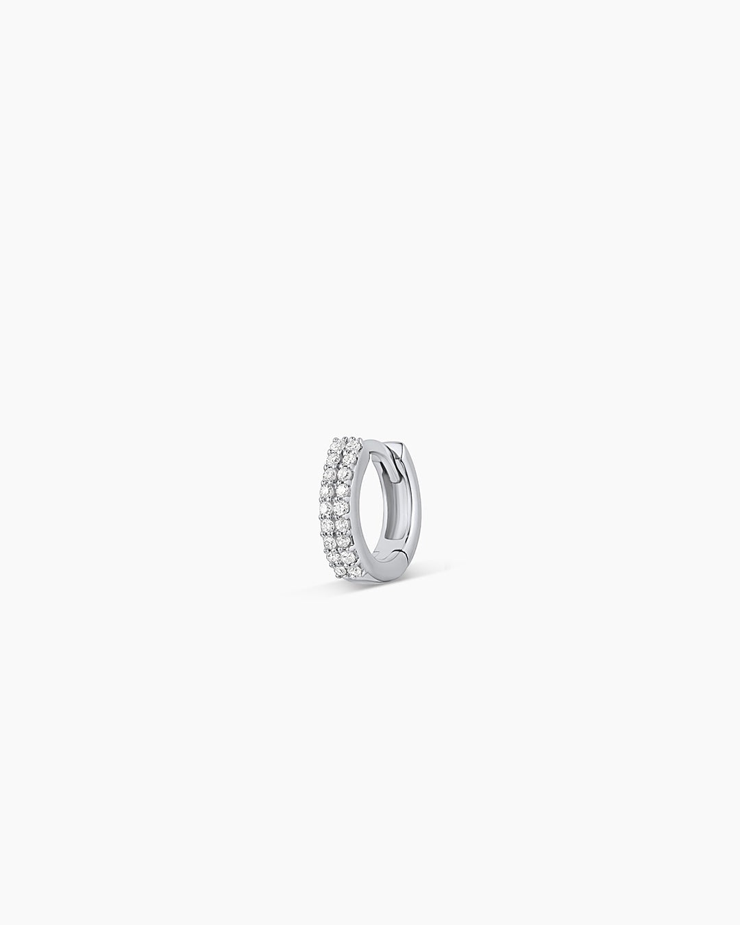 Diamond Double Down Single Huggie