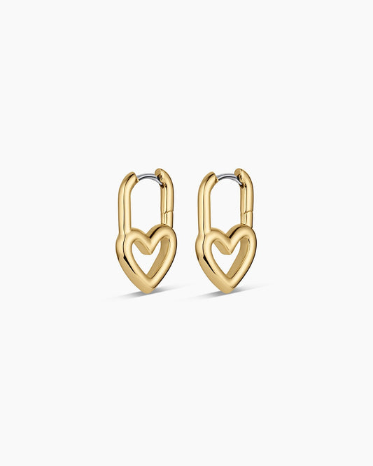 Open Heart Padlock Huggies