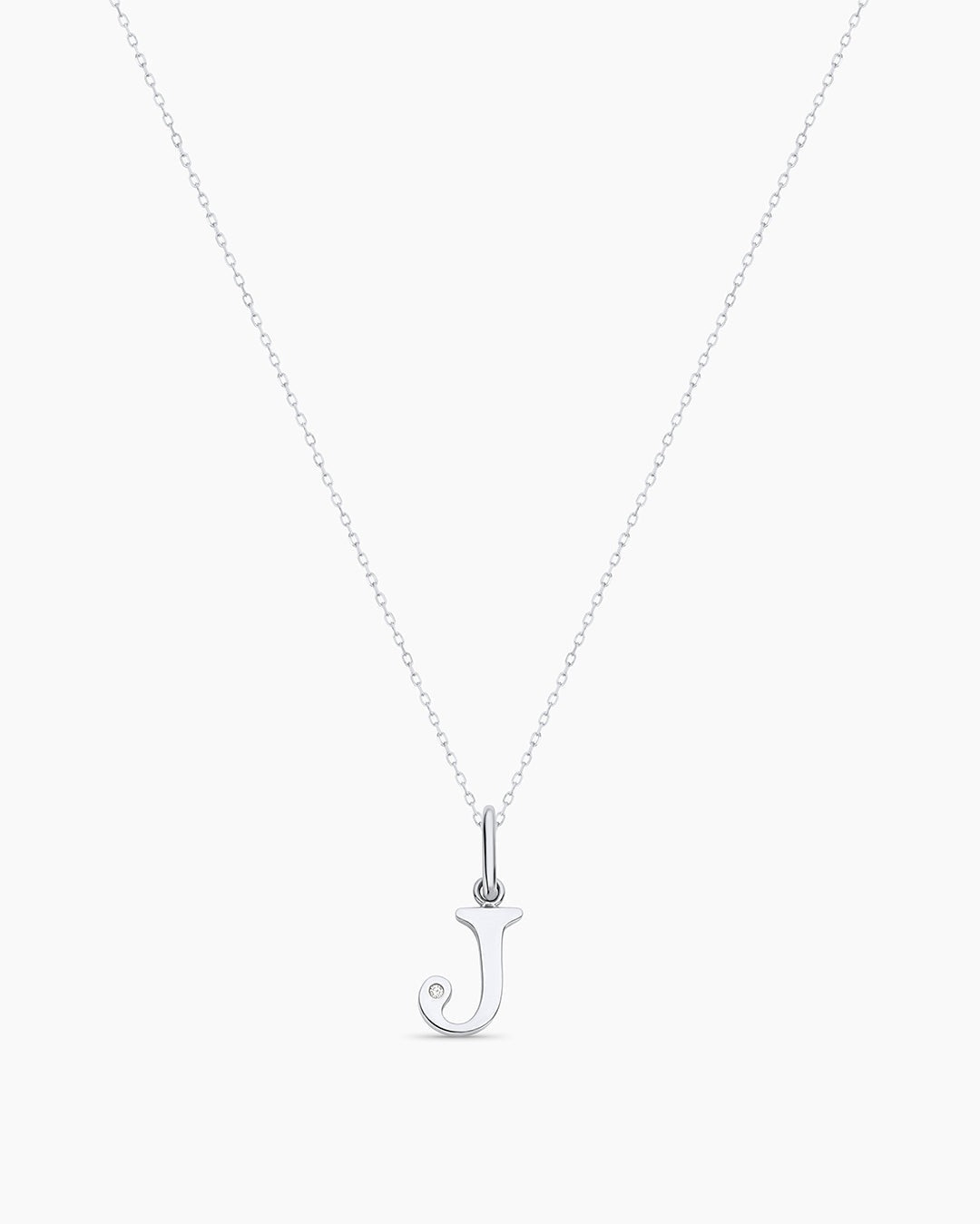Diamond Vintage Alphabet Charm Necklace