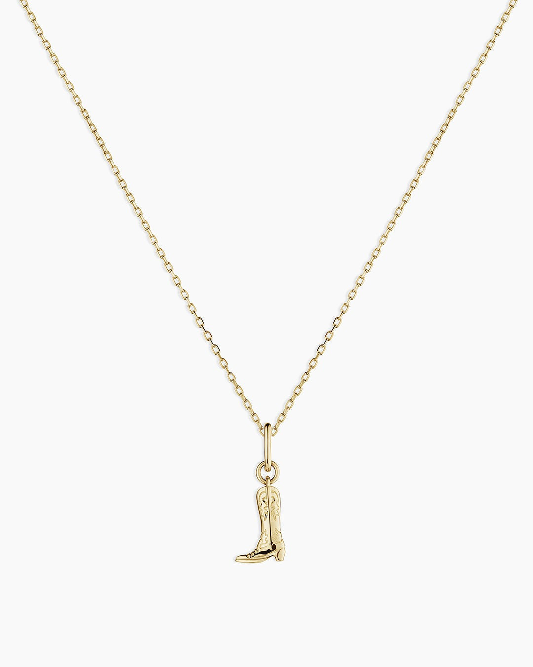 14K Gold Cowboy Boot Charm Necklace