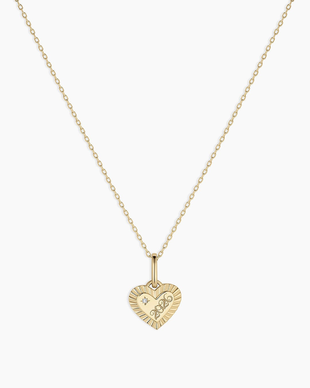 14K Gold Milestone Heart Charm Necklace